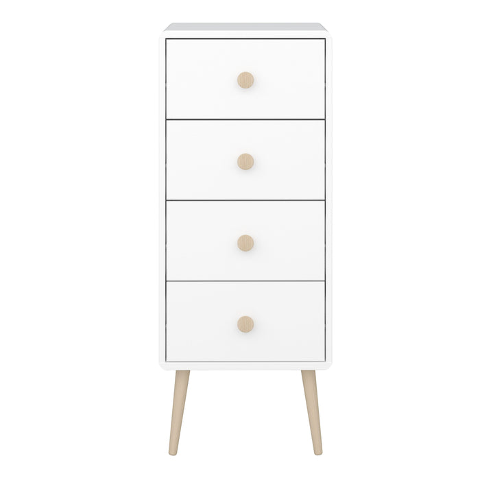 Gaia Chest of 4 Drawers in Pure White