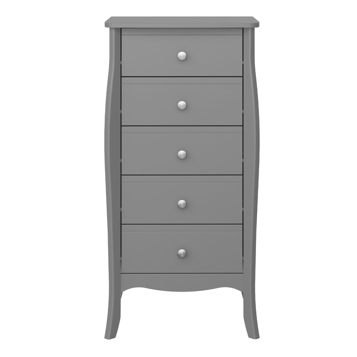 Baroque 5 Drawer Narrow in Grey