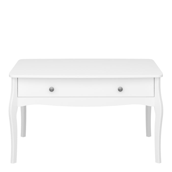 Baroque Coffee Table 2 Drawer in Pure White