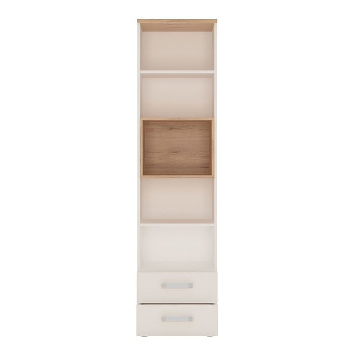 4KIDS Tall 2 Drawer Bookcase with Opalino Handles