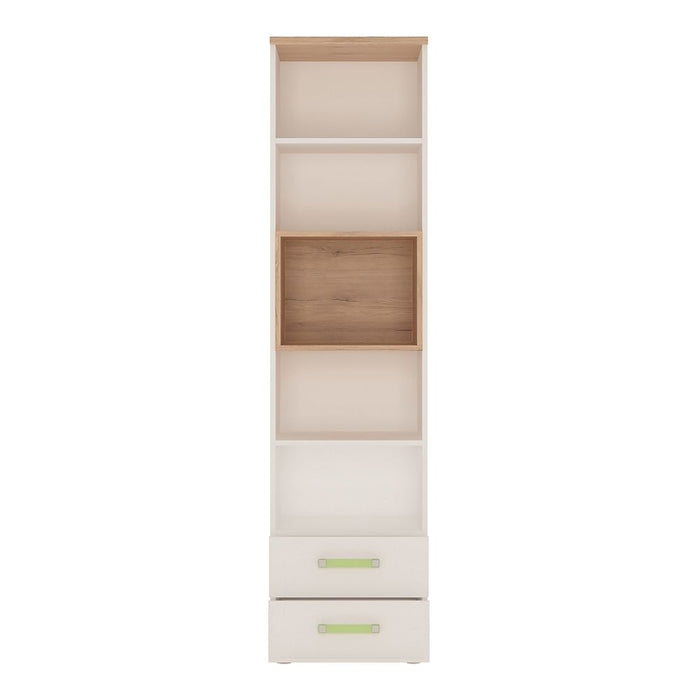 4KIDS Tall 2 Drawer Bookcase with Lemon Handles