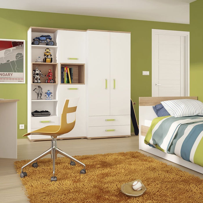 4KIDS Single Bed with Under Drawer with Lemon Handles