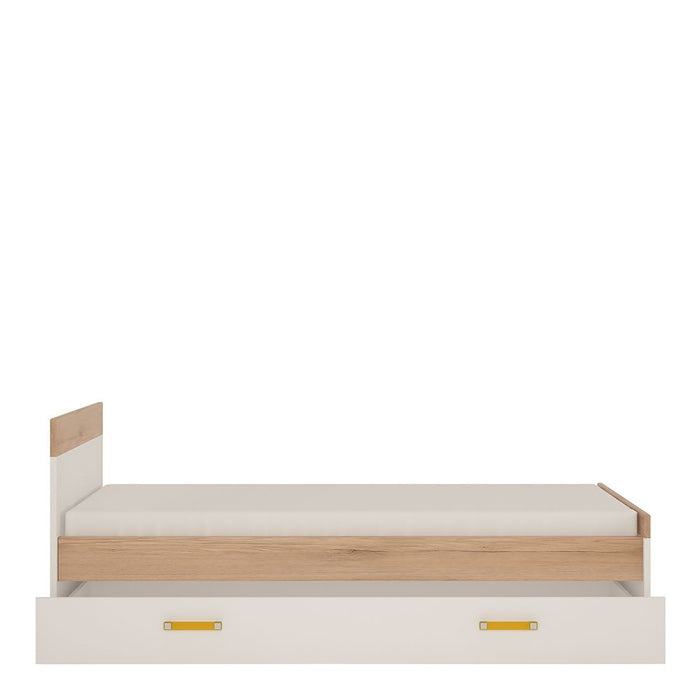 4KIDS Single Bed with Under Drawer with Orange Handles