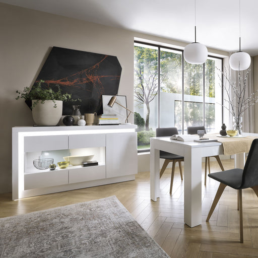 Lyon Small Extending Dining Table 90-180cm in White and High Gloss