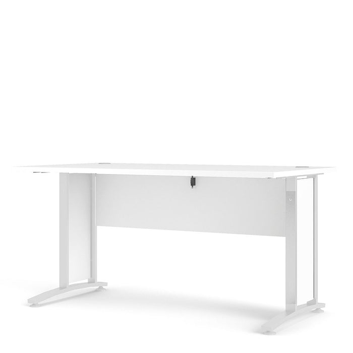 Prima Desk 150cm in White with White Legs