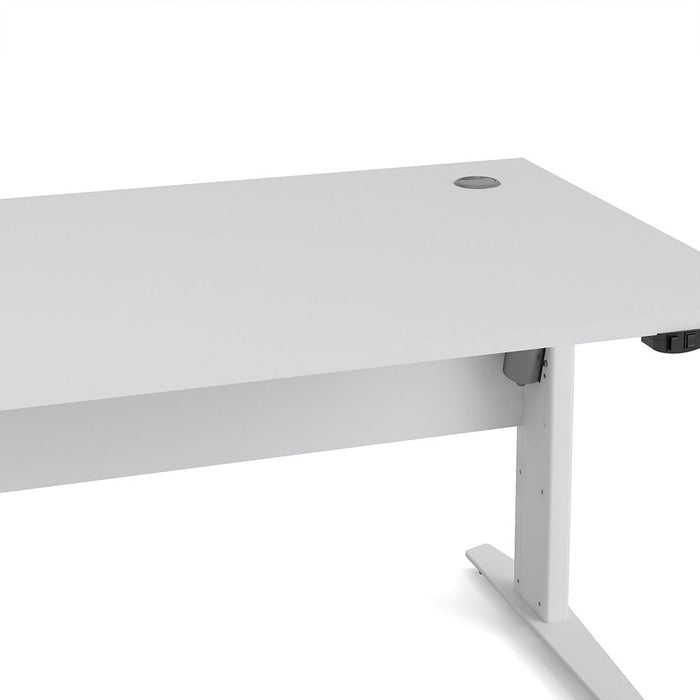 Prima Desk 150cm in White with Height Adjustable Legs with Electric Control in White