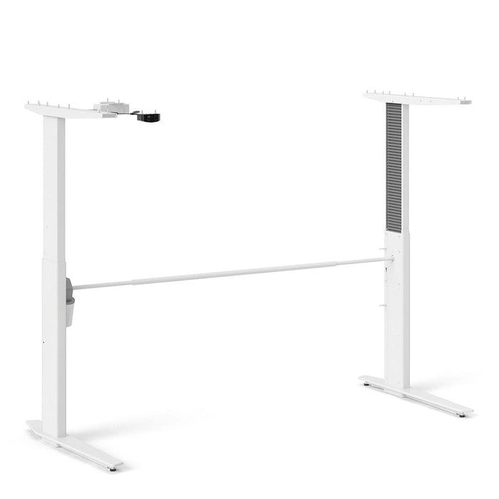 Prima Desk 150cm in Black Woodgrain with Height Adjustable Legs with Electric Control in White