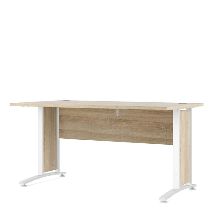 Prima Desk 150cm in Oak with White Legs