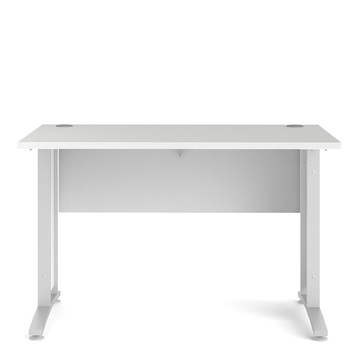 Prima Desk 120cm in White with White Legs