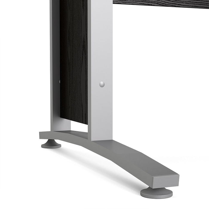 Prima Desk 120cm in Black Woodgrain with Silver Grey Steel Legs