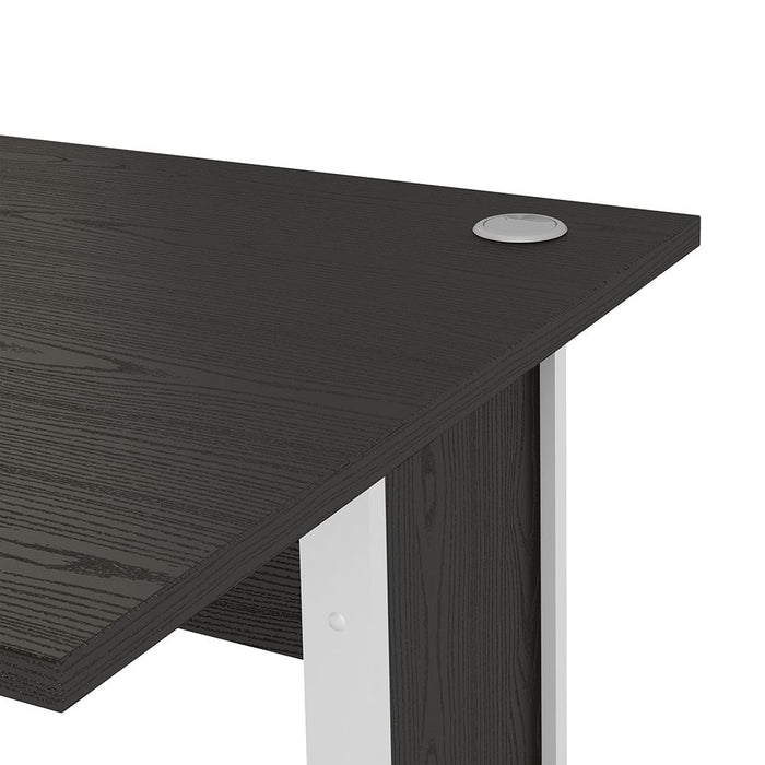 Prima Desk 120cm in Black Woodgrain with White Legs