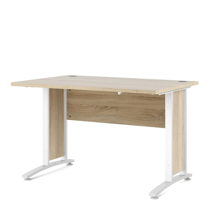 Prima Desk 120cm in Oak with White Legs
