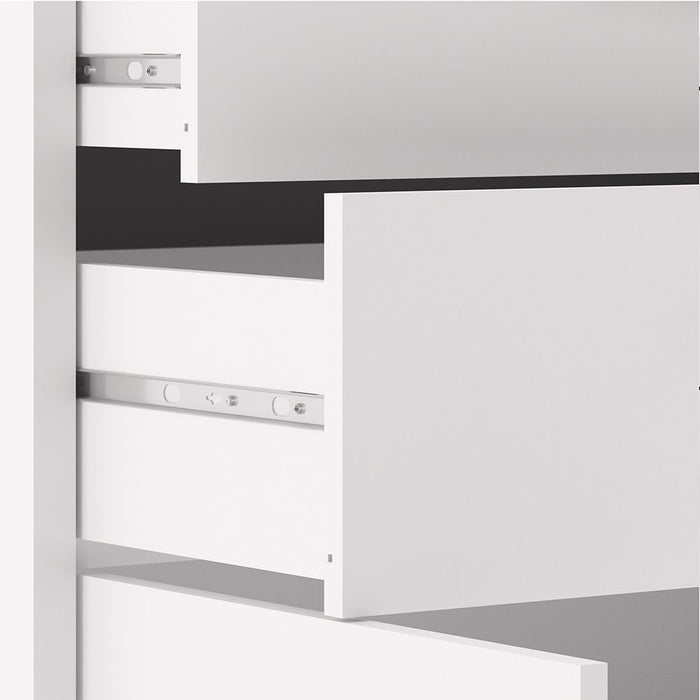 Prima Bookcase 3 Shelves with 2 Drawers 2 Doors In White