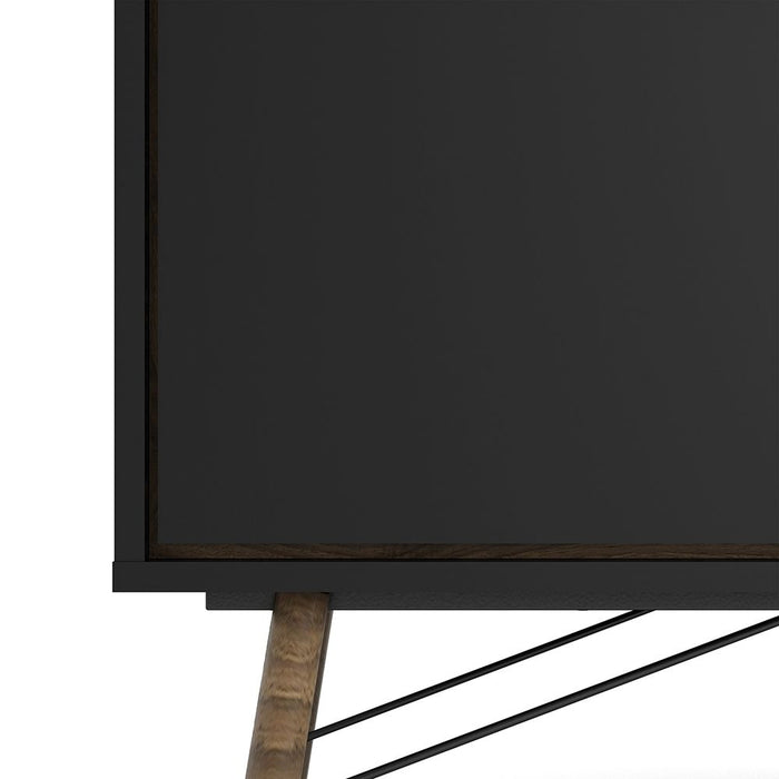 Ry Sideboard with 1 Door 2 Drawers in Matt Black Walnut
