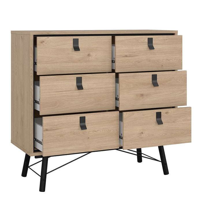 Ry Package - Wardrobe 3 doors + 3 drawers + Double chest of drawers 6 drawers + Bedside cabinet 2 drawer in Matt White