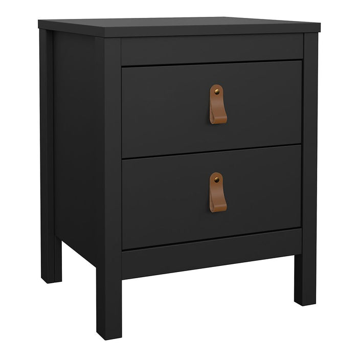 Barcelona Package - Bedside Table 2 drawers + Chest 3+2 drawer + Wardrobe with 2 doors in Matt Black