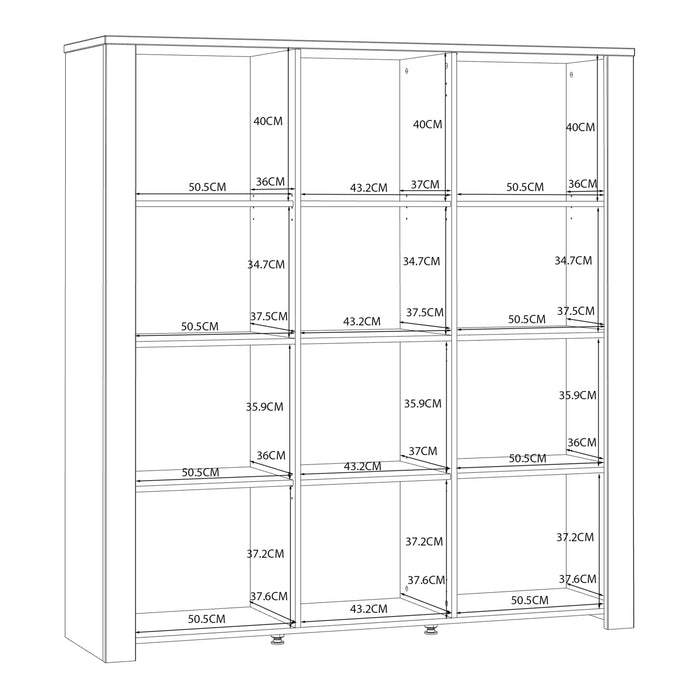 Bohol Large Display Cabinet in Riviera Oak/White