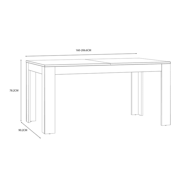 Bohol Extending Dining Table 160-207cm in Riviera Oak/Grey Oak