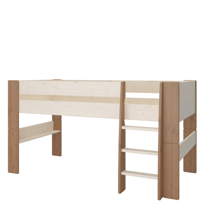 Steens For Kids Mid Sleeper in Whitewash Grey Brown Lacquered