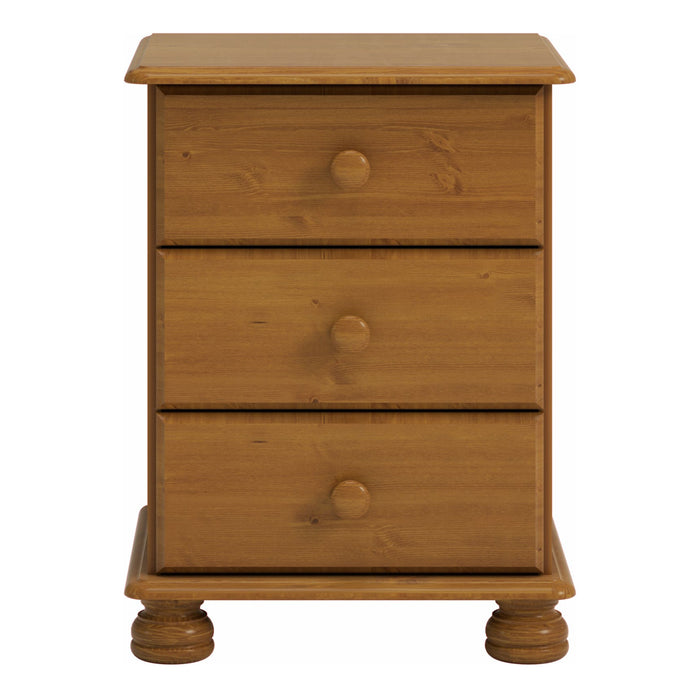 Richmond 3 Drawer Bedside in Pine