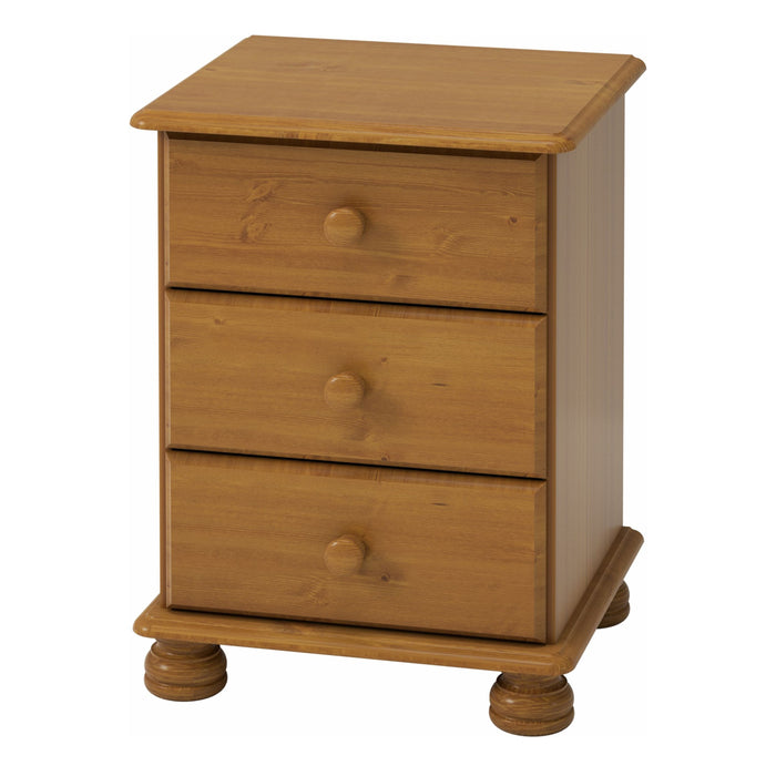 Richmond 3 Drawer Bedside in Pine