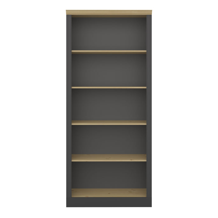 Nola 4 Shelf Bookcase Black & Pine