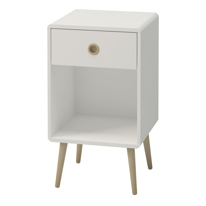 Softline 1 Drawer Bedside Off White