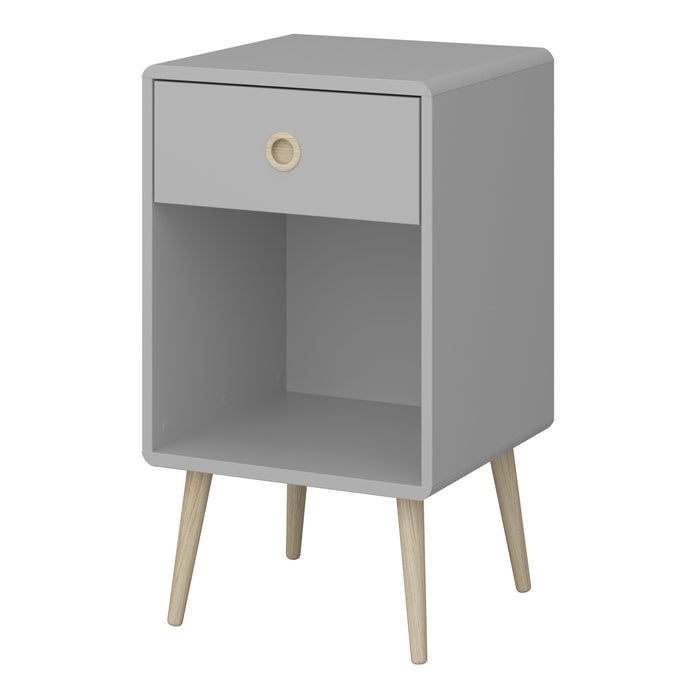 Softline 1 Drawer Bedside in Grey