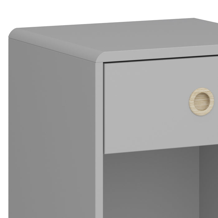 Softline 1 Drawer Bedside in Grey