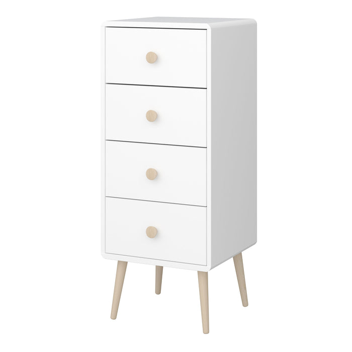 Gaia Chest of 4 Drawers in Pure White