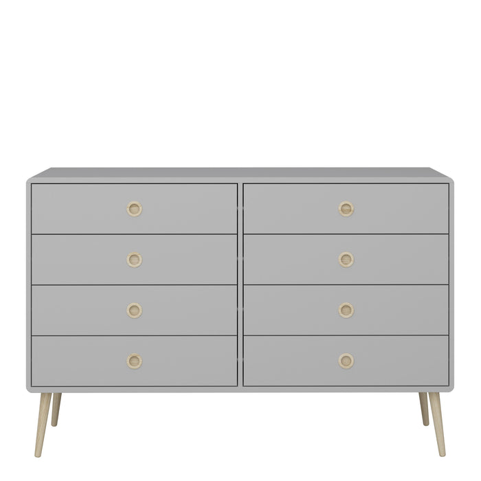 Softline 4+4 Wide Chest in Grey