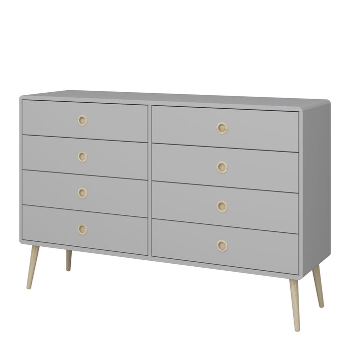 Softline 4+4 Wide Chest in Grey