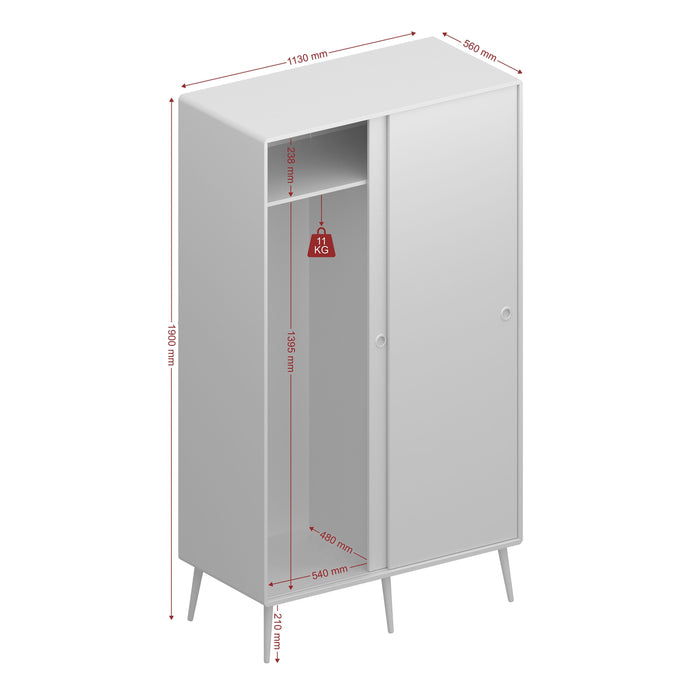 Softline 2 Door Sliding Wardrobe in Off White