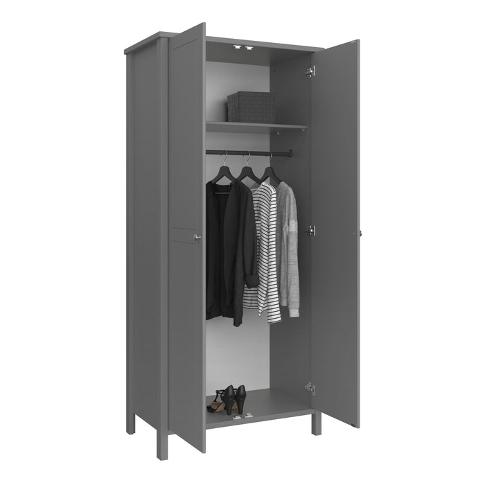 Tromso 2 Door Wardrobe Grey