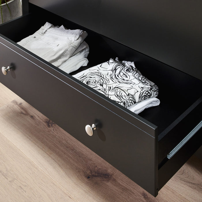 Baroque 3 Drawer Wide Chest in Black