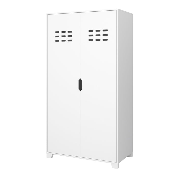 Loke Wardrobe 2 Doors Pure White