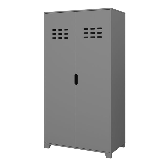 Loke Wardrobe 2 Doors Folkestone Grey