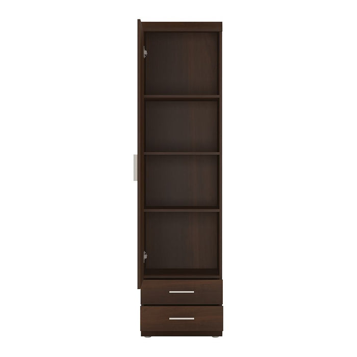 Imperial Tall 1 Door 2 Drawer Narrow Cabinet in Dark Mahogany Melamine