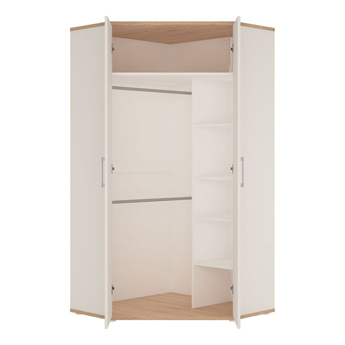 4KIDS Corner Wardrobe with Lilac Handles