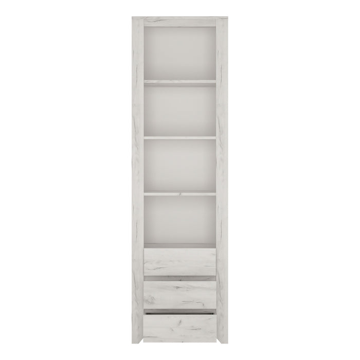 Angel Tall Narrow 3 Drawer Bookcase