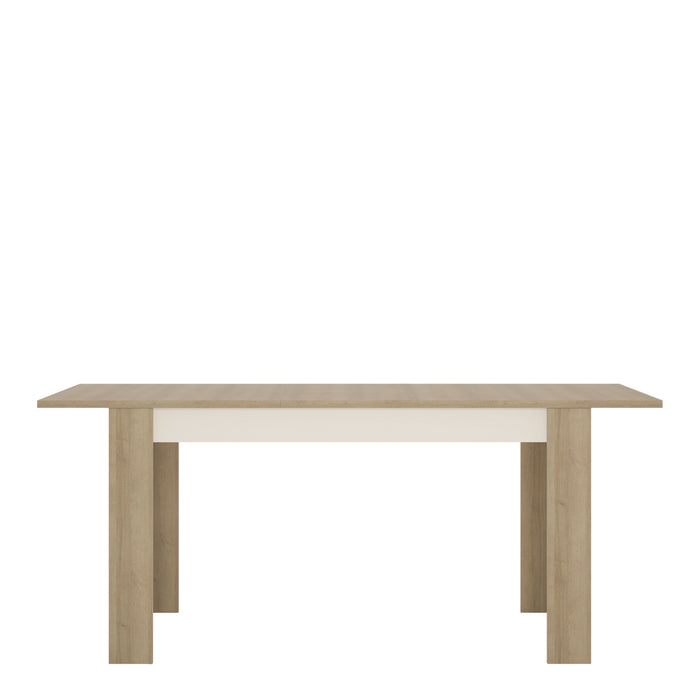 Lyon Medium Extending Dining Table 140-180cm in Riviera Oak/White High Gloss