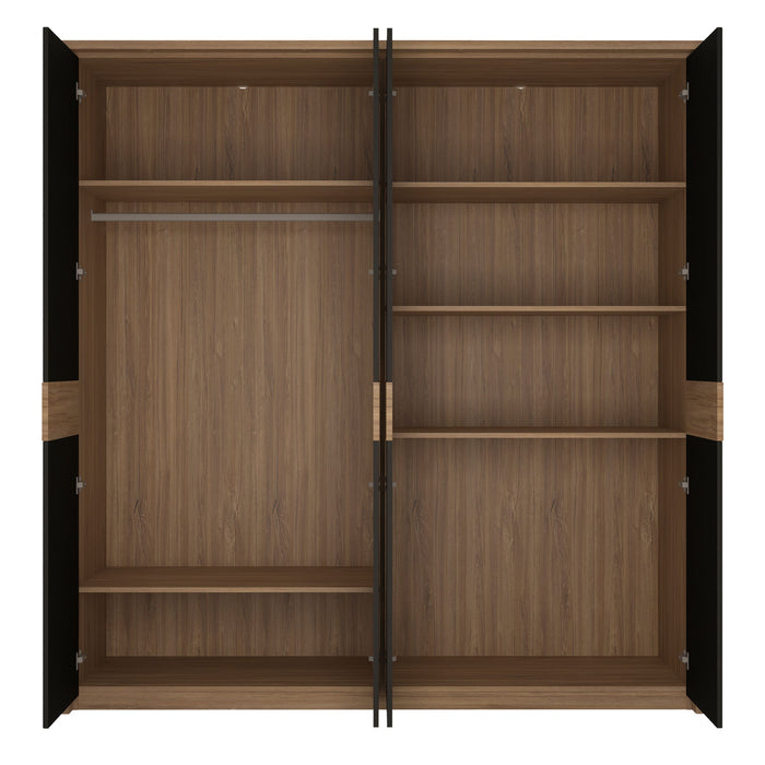 Monaco 4 Door Wardrobe with Mirror Doors