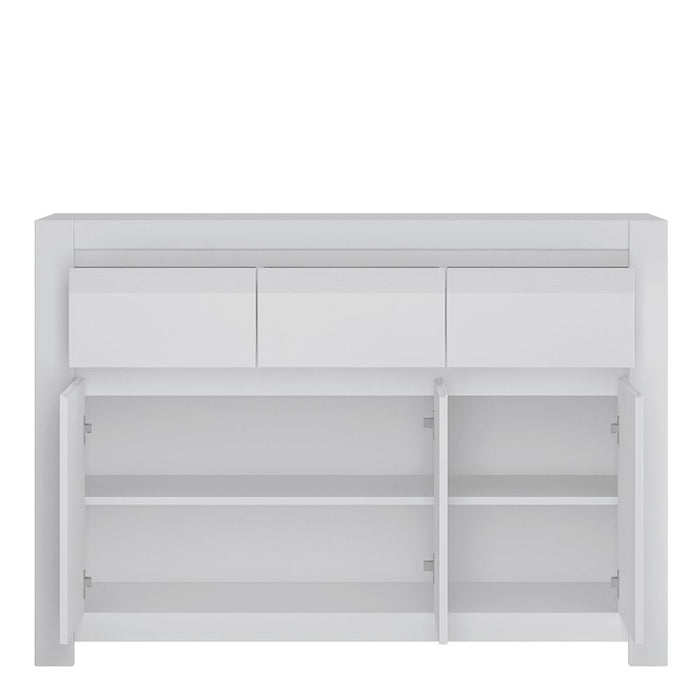 Novi 3 Door 3 Drawer Cabinet in Alpine White