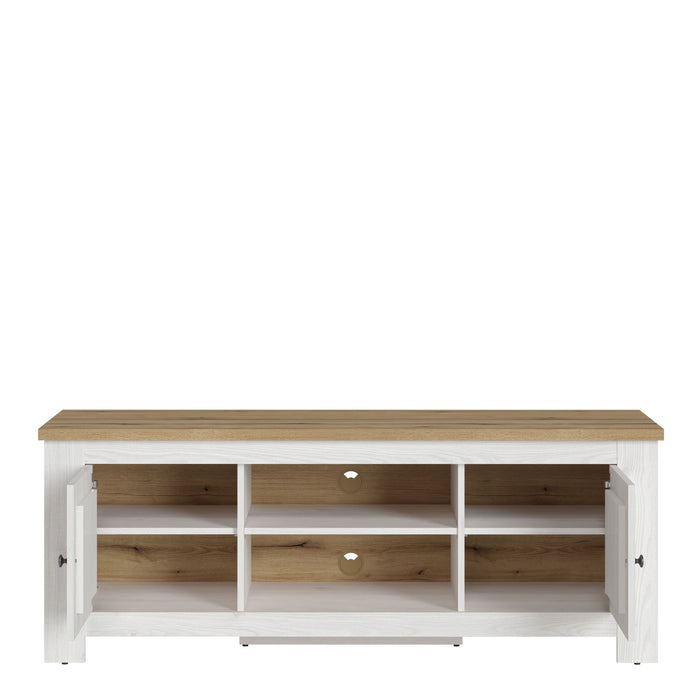 Celesto 2 Door TV Unit in White and Oak (154cm)