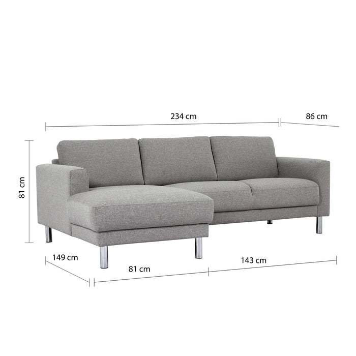 Cleveland Chaiselongue Sofa (LH) in Nova Light Grey