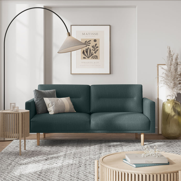 Larvik 2.5 Seater Sofa - Dark Green, Oak Legs