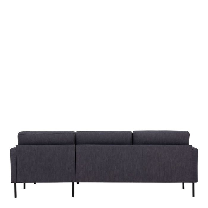 Larvik Chaiselongue Sofa (RH) - Anthracite, Black Legs