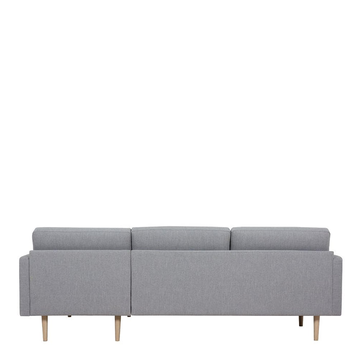 Larvik Chaiselongue Sofa (RH) - Grey, Oak Legs