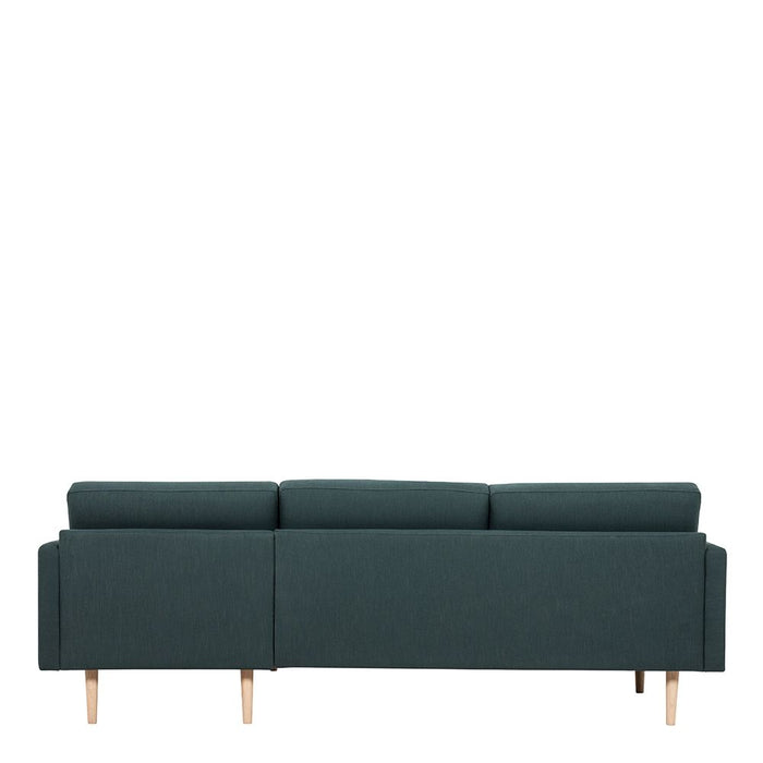 Larvik Chaiselongue Sofa (RH) - Dark Green, Oak Legs