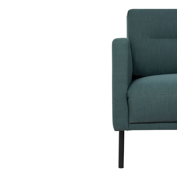 Larvik Chaiselongue Sofa (RH) - Dark Green, Black Legs